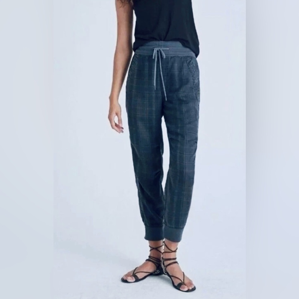 ANTHROPOLOGIE Kallie Plaid Leopard Print Joggers | Women’s M